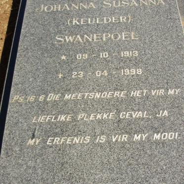 SWANEPOEL Johanna Susanna nee KEULDER 1913-1998