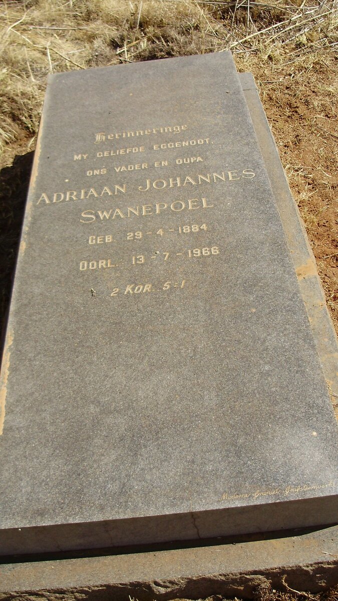 SWANEPOEL Adriaan Johannes 1884-1966