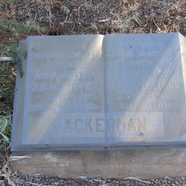 ACKERMAN Martinus Albertus 1881-1959 &amp; Anna Jacoba V.D. MERWE 1876-1960