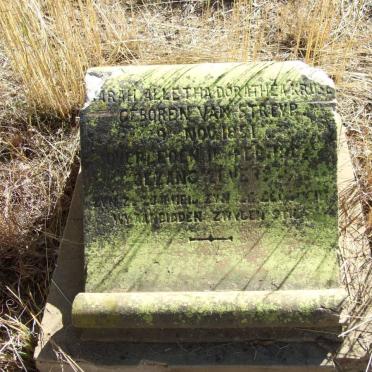 KRUSE Sarah Alletha Dorathea nee VAN STREYP 1851-1902