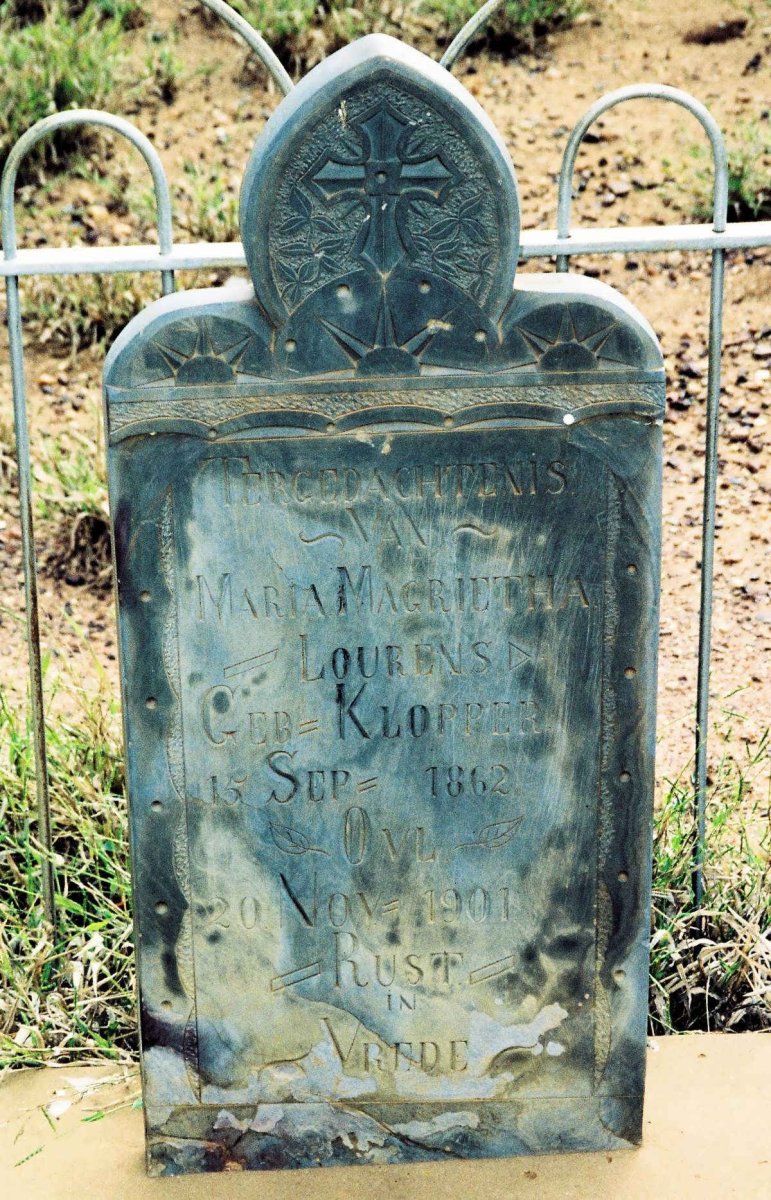 LOURENS Maria Magrietha nee KLOPPER 1862-1901