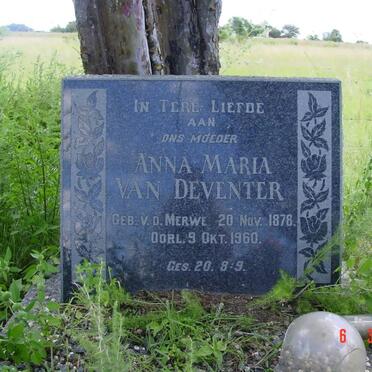 DEVENTER Anna Maria, van nee V.D. MERWE 1878-1960