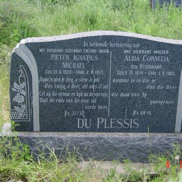 PLESSIS Pieter Ignatius Michael, du 1870-1953 &amp; Alida Cornelia STEENKAMP 1874-1963