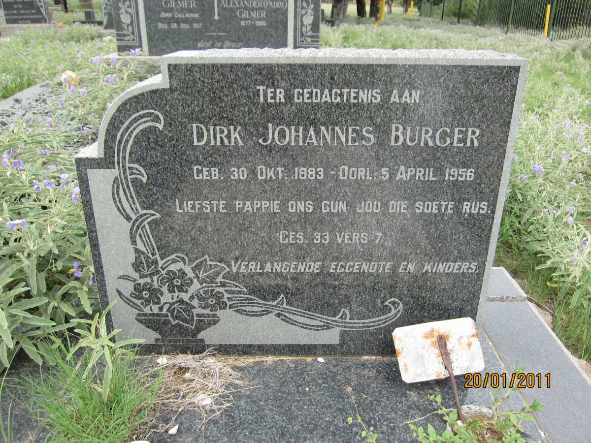 BURGER Dirk Johannes 1883-1956
