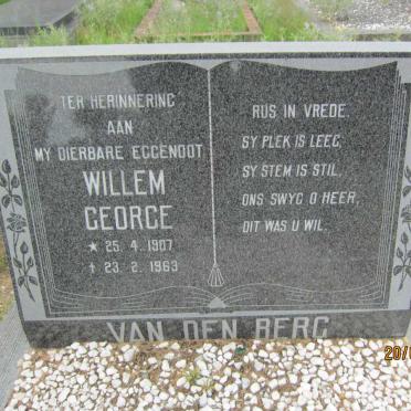 BERG Willem George, van den 1907-1963