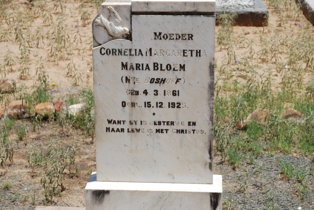 BLOEM Cornelia Margaretha Maria nee BOSHOFF 1861-1925