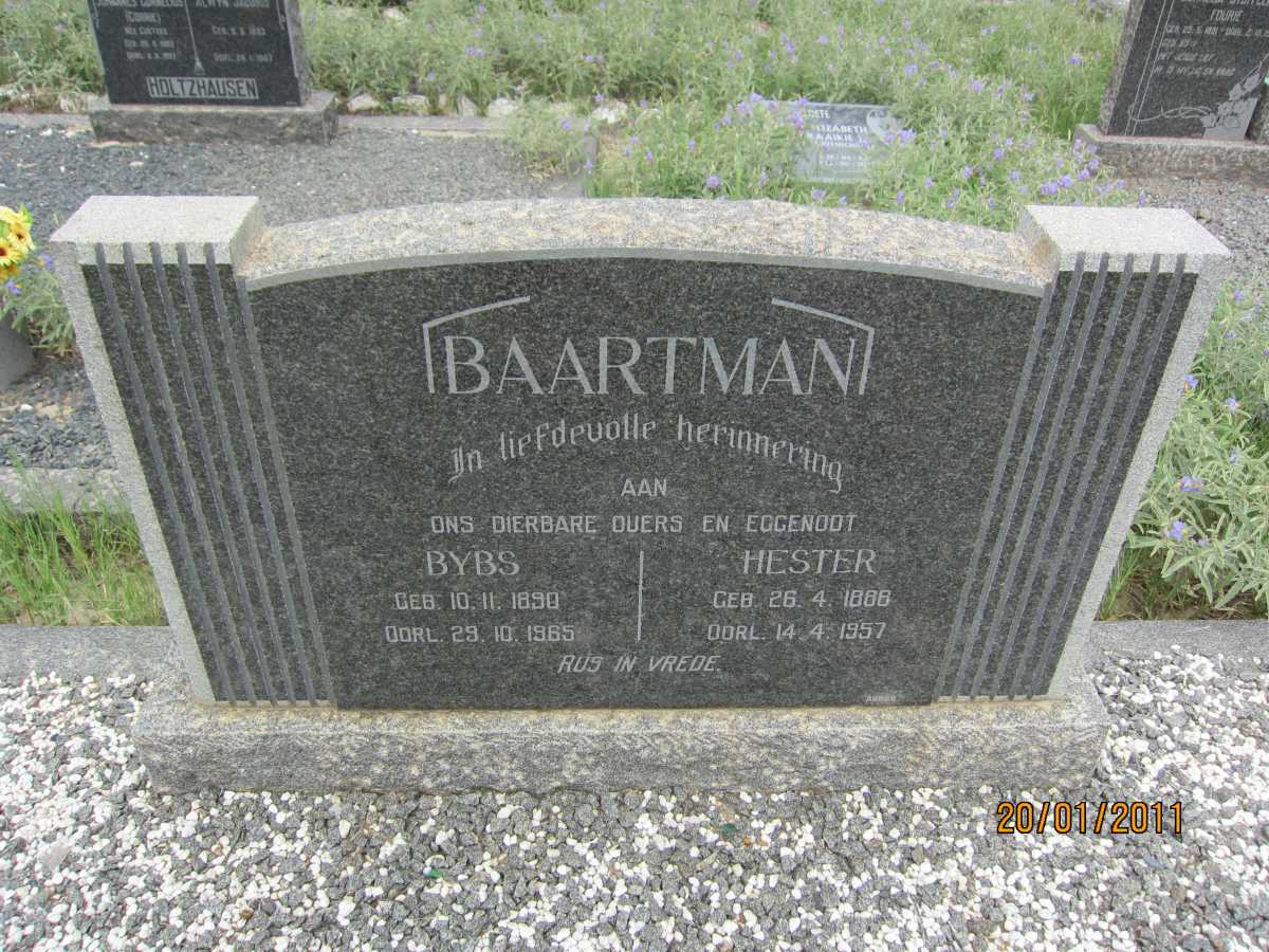 BAARTMAN Bybs 1890-1965 &amp; Hester 1888-1957