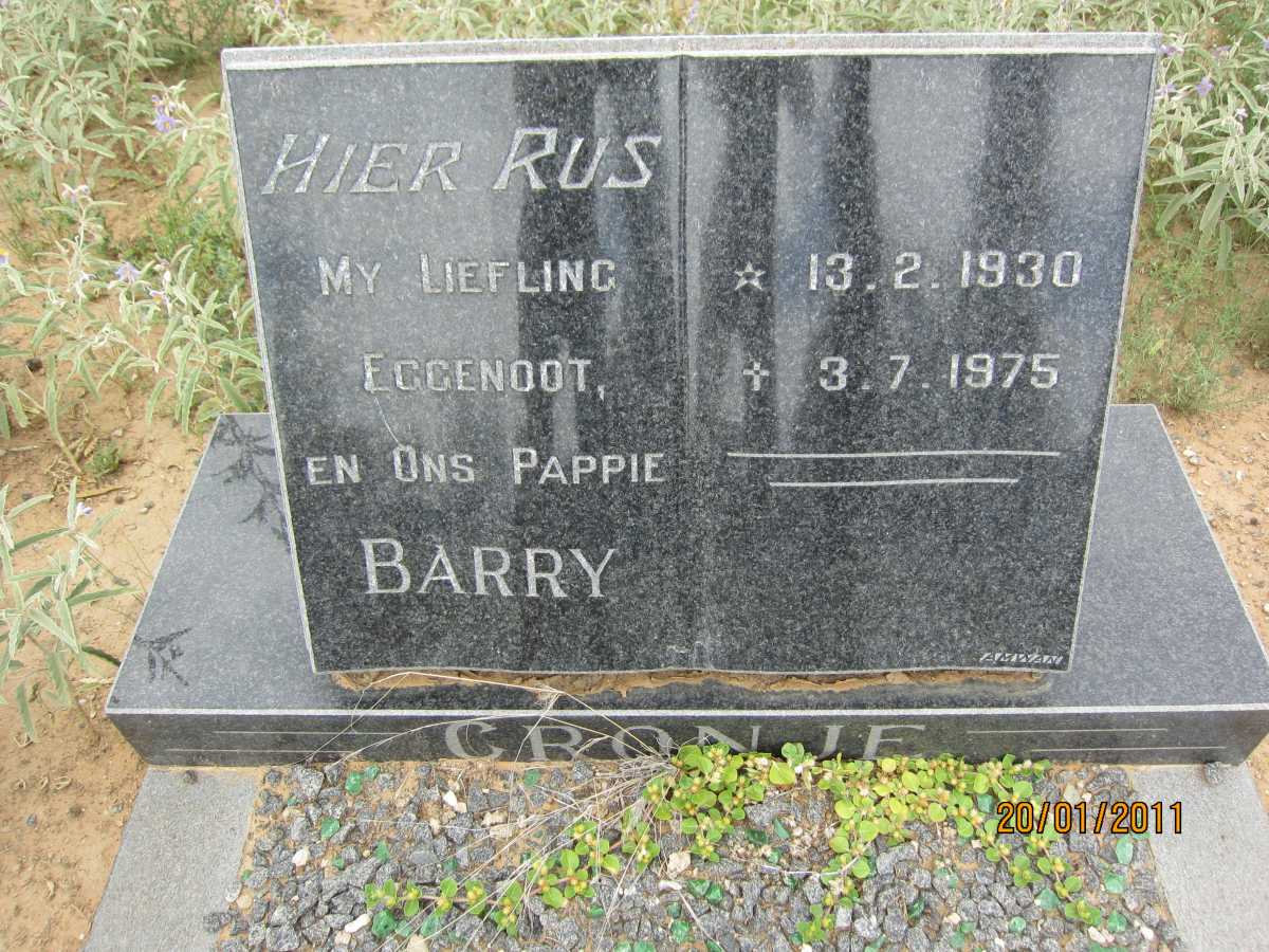 CRONJE Barry 1930-1975
