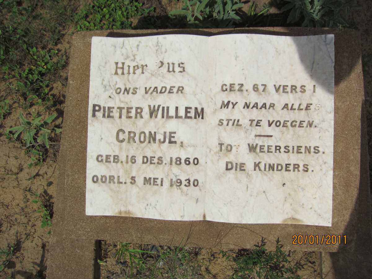 CRONJE Pieter Willem 1860-1930