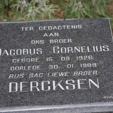 DERCKSEN Jacobus Cornelius 1926-1989