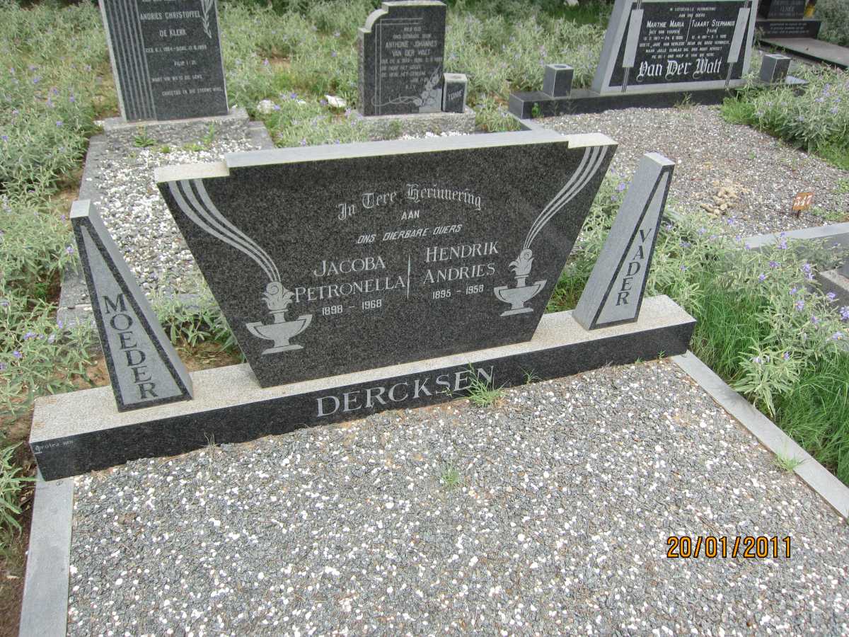 DERCKSEN Hendrik Andries 1895-1958 &amp; Jacoba Petronella 1898-1968