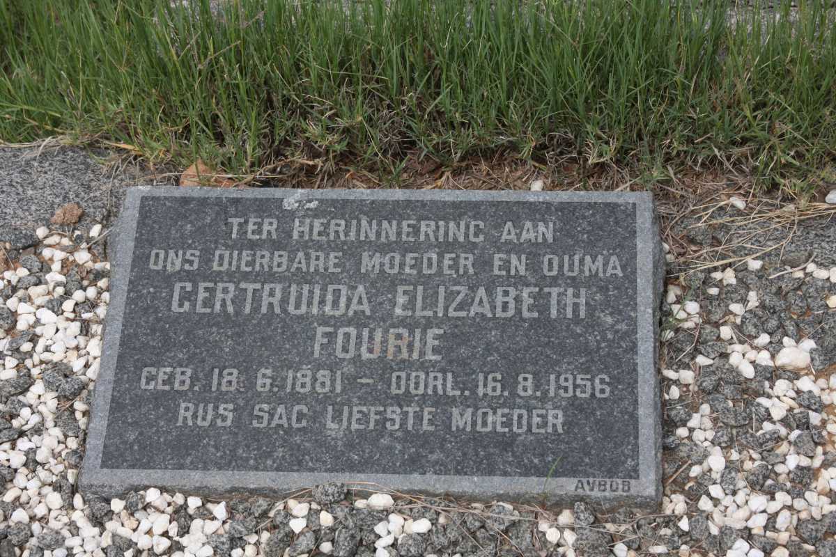 FOURIE Gertruida Elizabeth 1881-1956