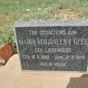 GEEL Maria Magdalena nee LIEBENBERG 1852-1924