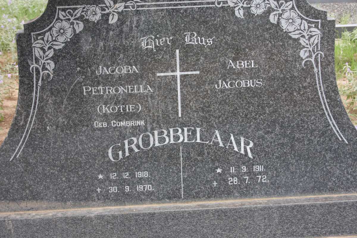 GROBBELAAR Abel Jacobus 1911-1972 &amp; Jacoba Petronella COMBRINK 1918-1970