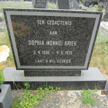 KRIEK Sophia 1936-1978