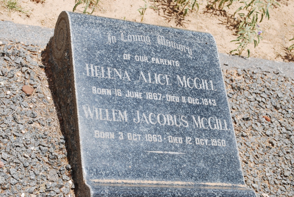 MCGILL Willem Jacobus 1863-1950 &amp; Helena Alice 1867-1943