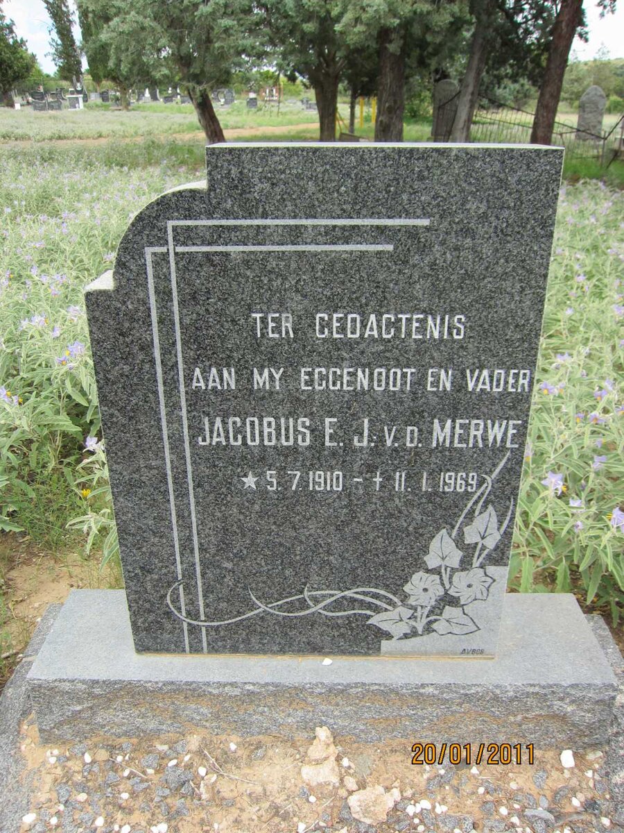 MERWE Jacobus E.J., van der 1910-1969