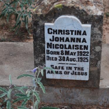 NICOLAISEN Christina Johanna 1922-1925