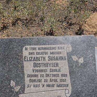 OOSTHUYSEN Elizabeth Susanna formerly CRONJÉ 1880-1952