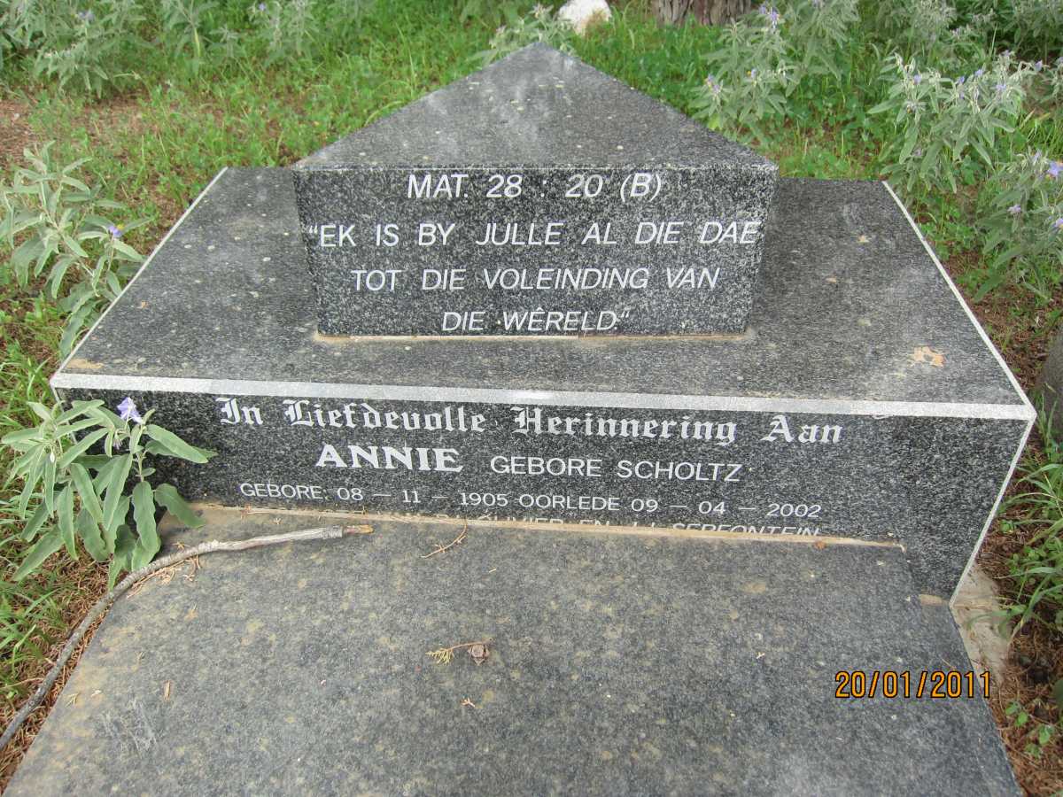 OLIVIER Annie nee SCHOLTZ 1905-2002