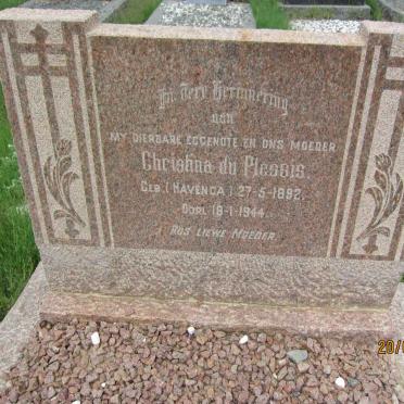 PLESSIS Christina du nee HAVENGA 1892-1944