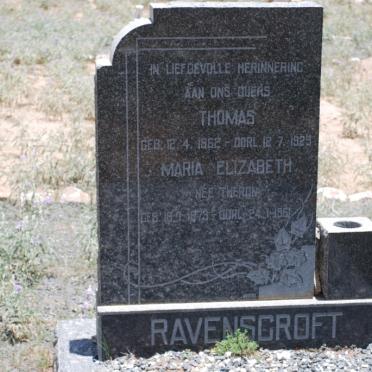 RAVENSCROFT Thomas 1862-1929 &amp; Maria Elizabeth THERON 1873-1961