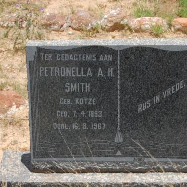 SMITH Petronella A.H. nee KOTZE 1893-1967