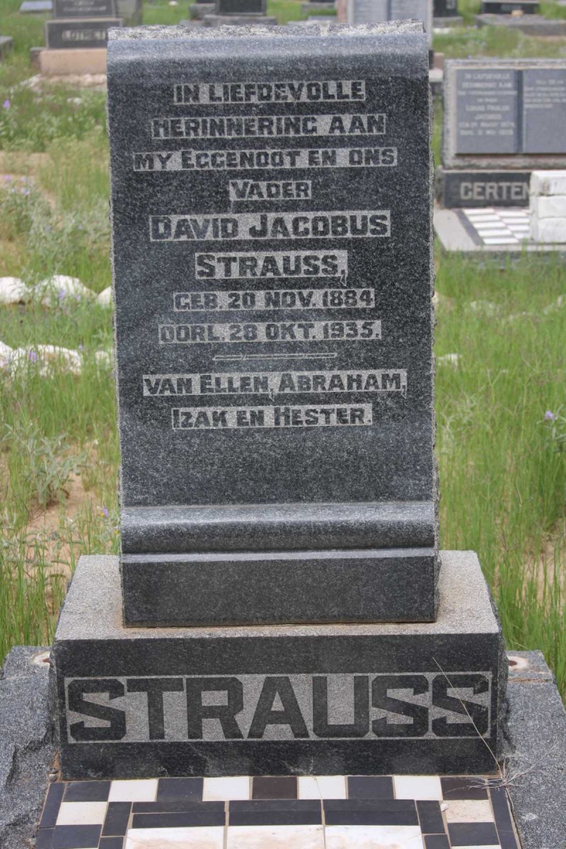 STRAUSS David Jacobus 1884-1935