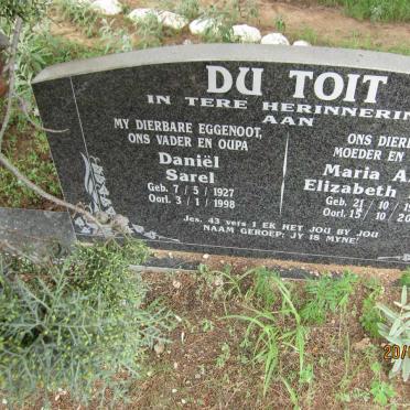 TOIT Daniël Sarel, du 1927-1998 &amp; Maria Anna Elizabeth Elsie 1930-2004