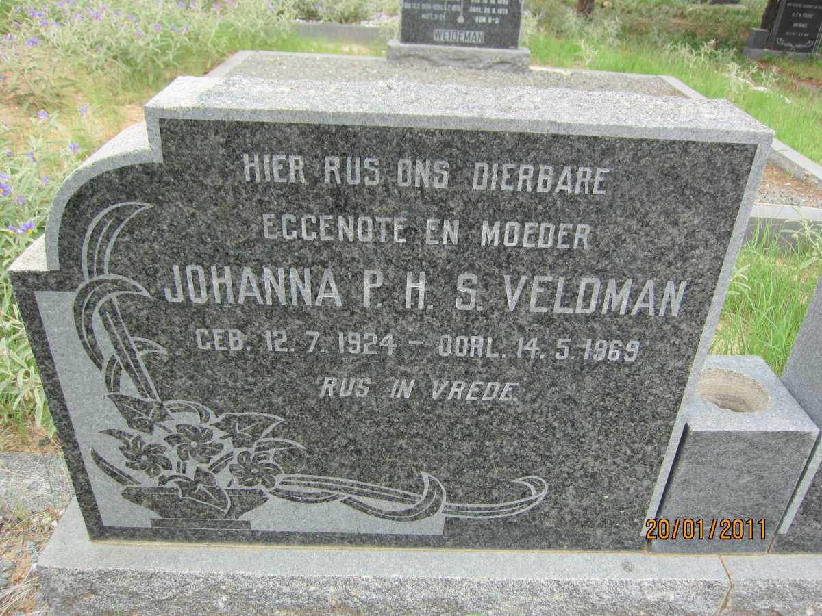 VELDMAN Johanna P.H.S. 1924-1969