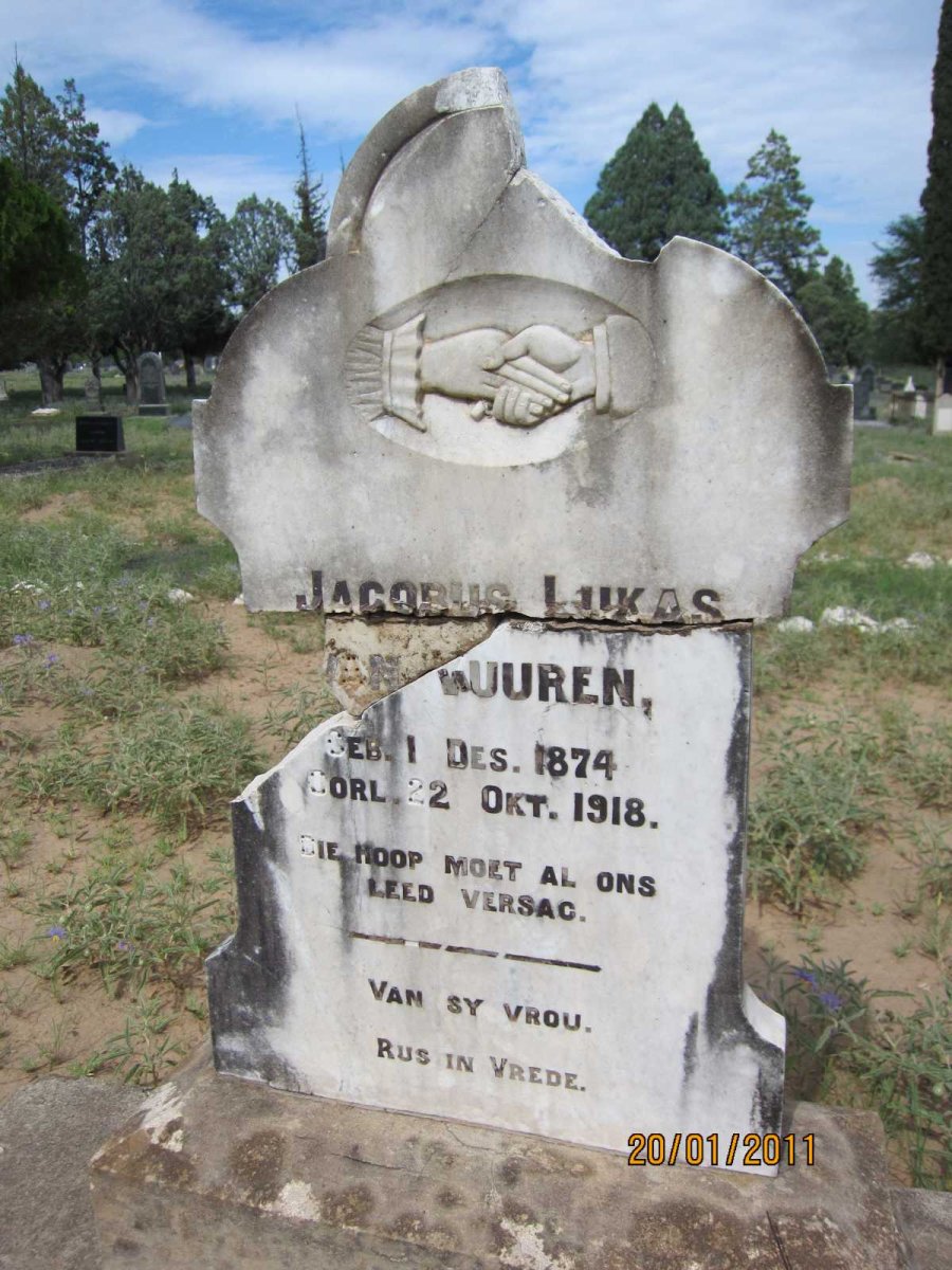 VUUREN Jacobus Lukas, van 1874-1918