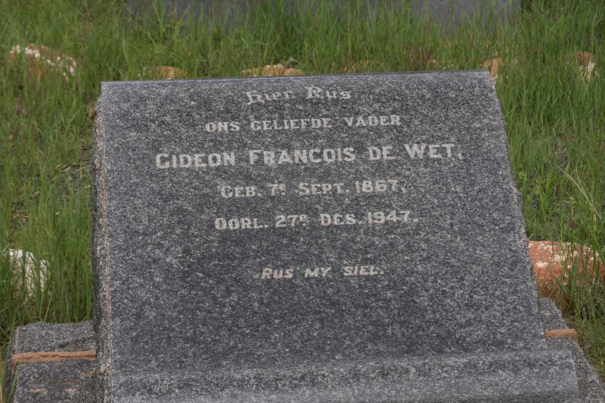 WET Gideon Francois, de 1867-1947