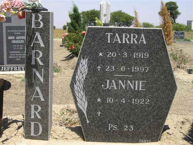 BARNARD Tarra 1919-1997 &amp; Jannie 1922-