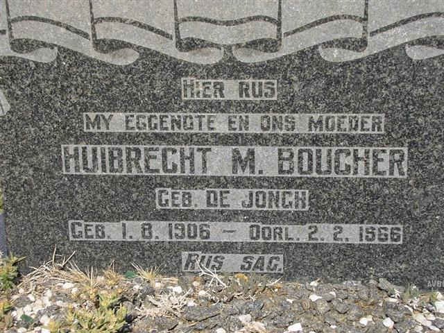 BOUCHER Huibrecht M. nee DE JONGH 1906-1966