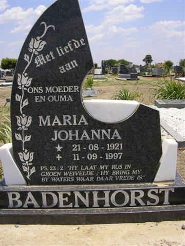 BADENHORST Maria Johanna 1921-1997