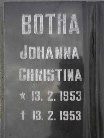 BOTHA Johanna Christina 1953-1953