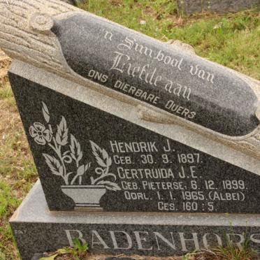BADENHORST Hendrik J. 1897-1965 &amp; Gertruida J.E. 1899-1965