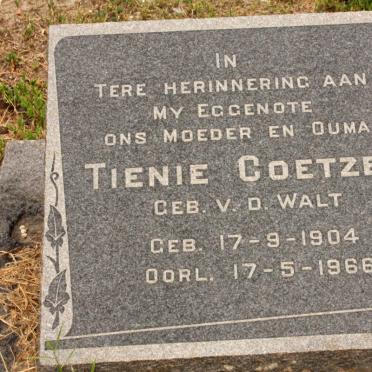 COETZEE Tienie nee VAN DER WALT 1904-1966