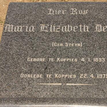 DELPORT Maria Elizabeth nee STEYN 1893-1975