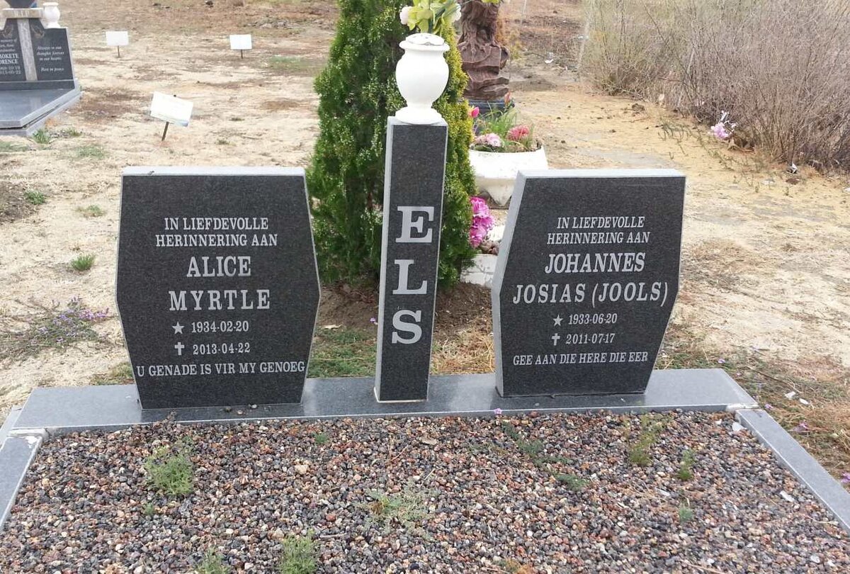 ELS Johannes Josias 1933-2011 &amp; Alice Myrtle 1934-2013