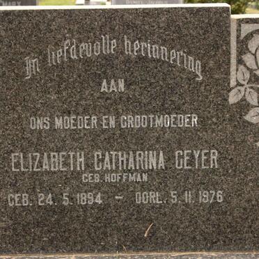 GEYER Elizabeth Catharina nee HOFFMAN 1894-1976