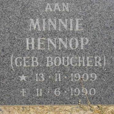 HENNOP Minnie nee BOUCHER 1909-1990