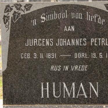 HUMAN Jurgens Johannes Petrus 1891-1970
