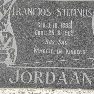 JORDAAN Francois Stefanus 1898-1969