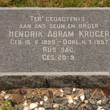 KRUGER Hendrik Abram 1899-1957