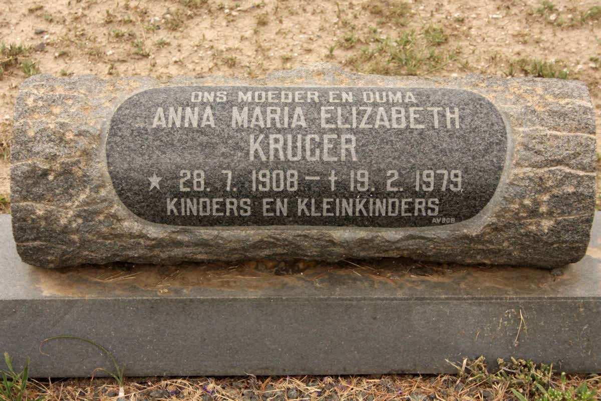 KRUGER Anna Maria Elizabeth 1908-1979