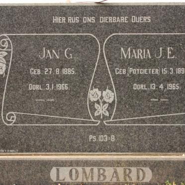 LOMBARD Jan G. 1885-1966 &amp; Maria J.E. POTGIETER 1894-1965