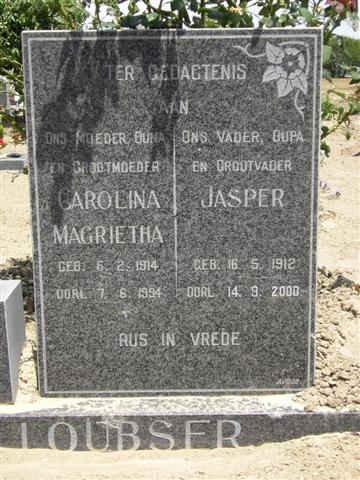 LOUBSER Jasper 1912-2000 &amp; Carolina Magrietha 1914-1994