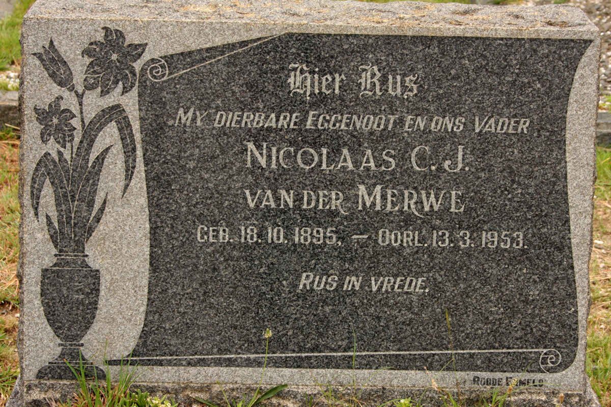 MERWE Nicolaas C.J., van der 1895-1953