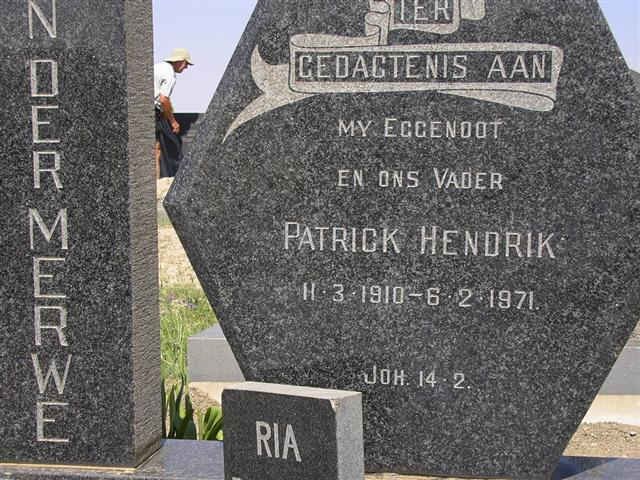 MERWE Patrick Hendrik, van der 1910-1971